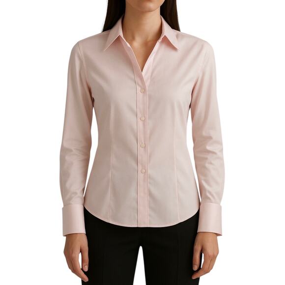 Calvin Klein Tops - Calvin Klein Pink Sleek Timeless Tailored Button Down Non-Iron Shirt Size 8